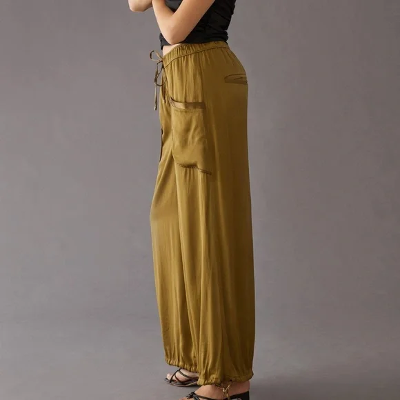 Anthropologie Silky Balloon Leg Cargo Joggers M - Picture 5 of 6